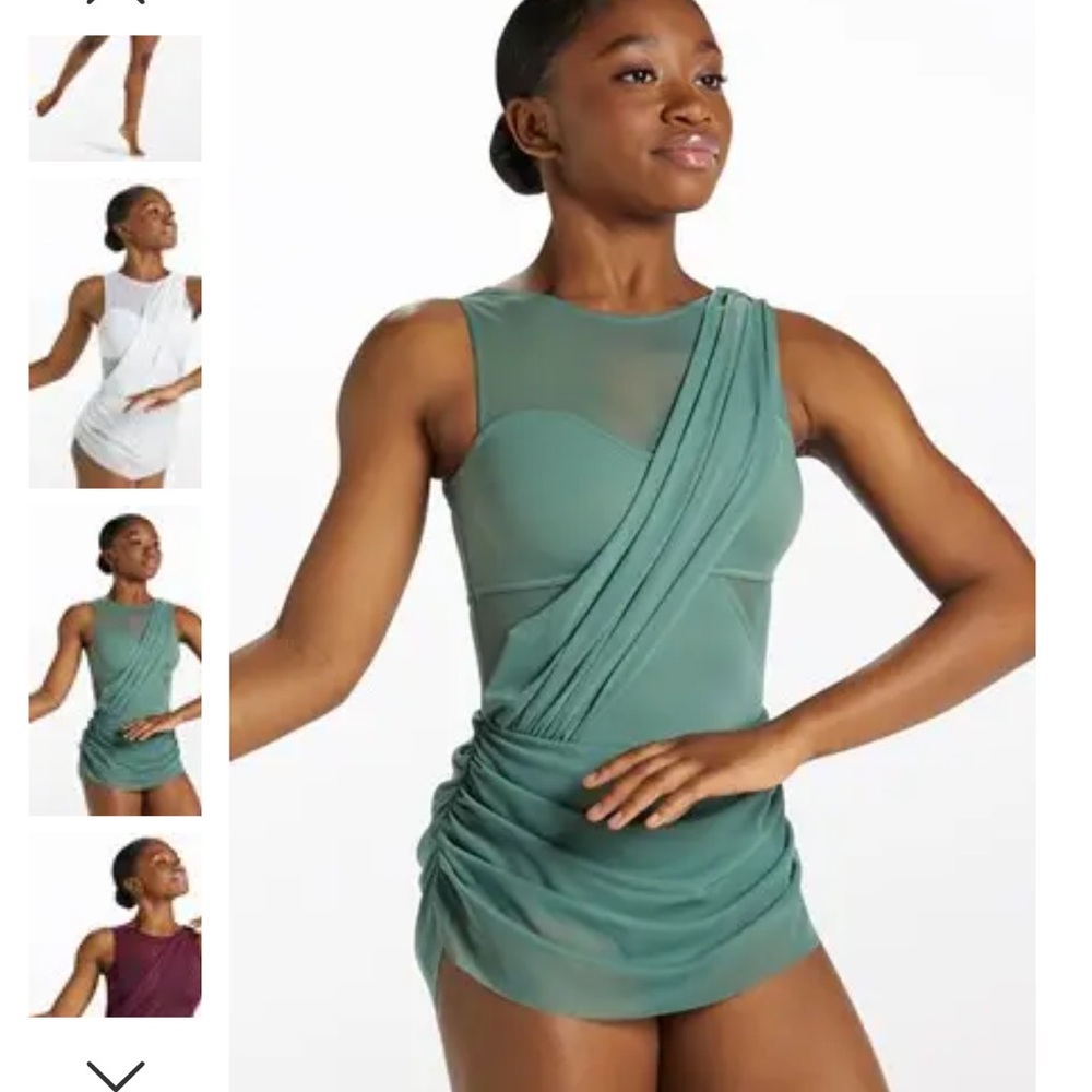 COPY - Weissmans asymmetrical mesh drape dress